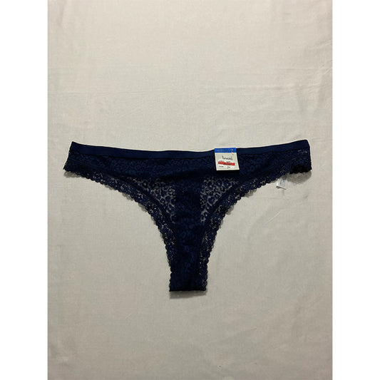 Jenni Leopard Lace Thong Navy Sail XL