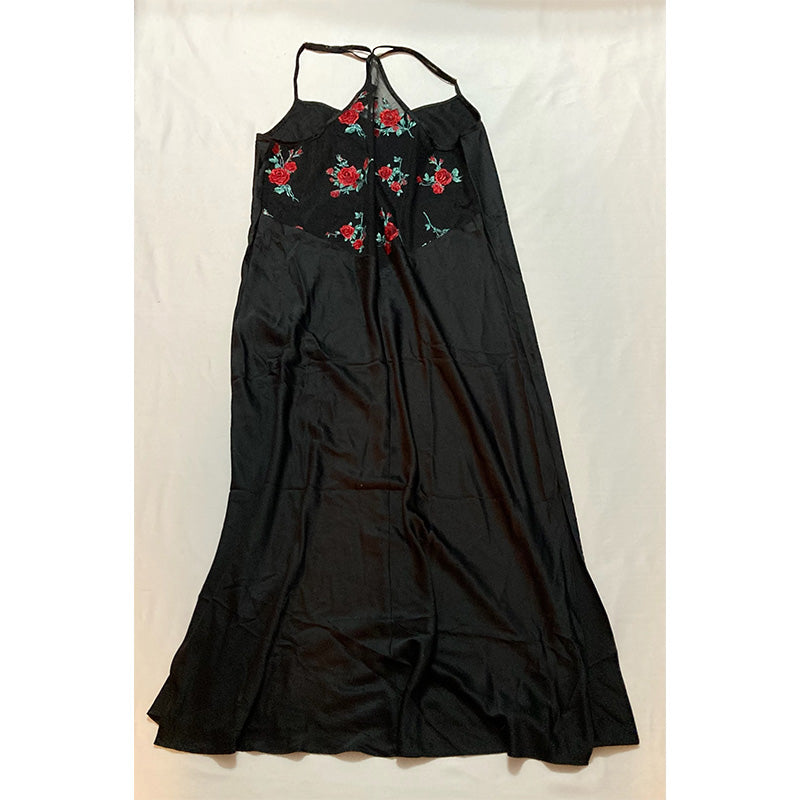 INC Embroidered-Back Nightgown Black S