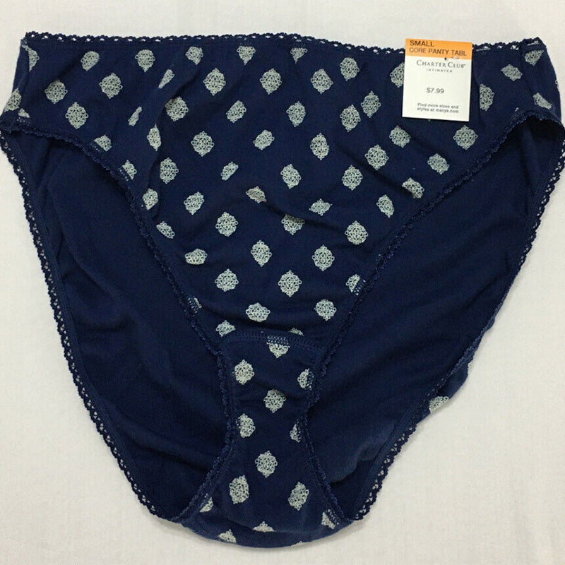Charter Club Everyday Cotton High-Cut Brief Underwear Blue S