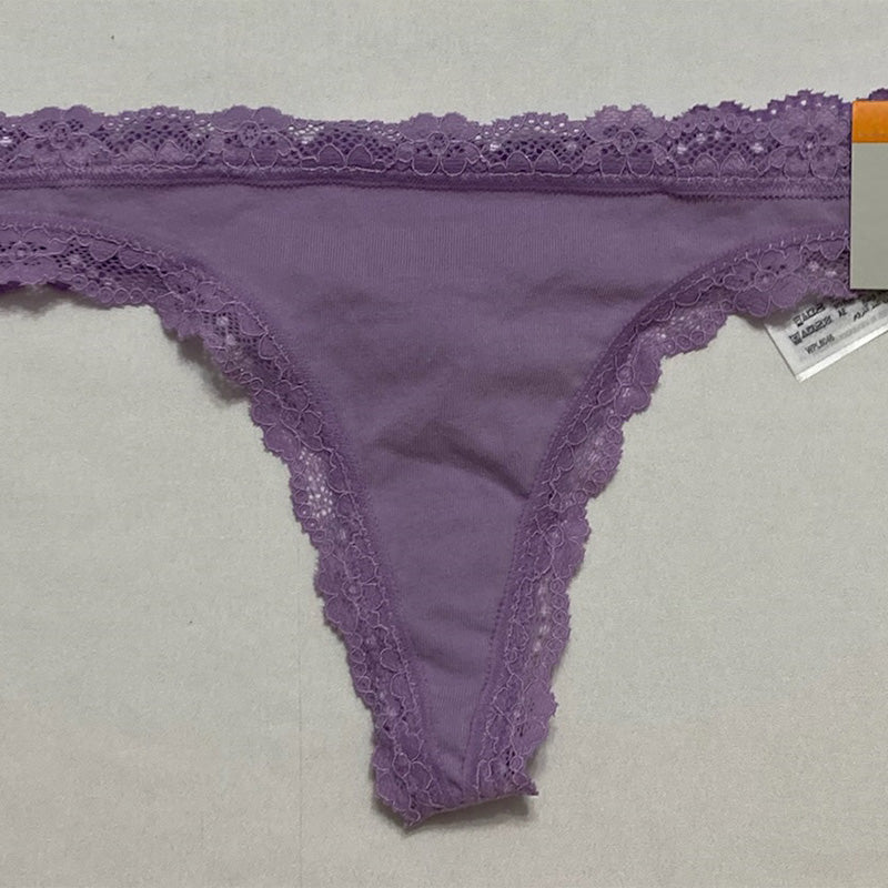 Jenni Lace-Trim Thong Purple S