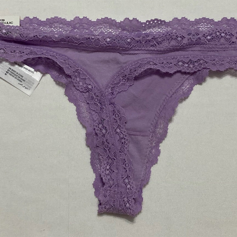 Jenni Lace-Trim Thong Purple S