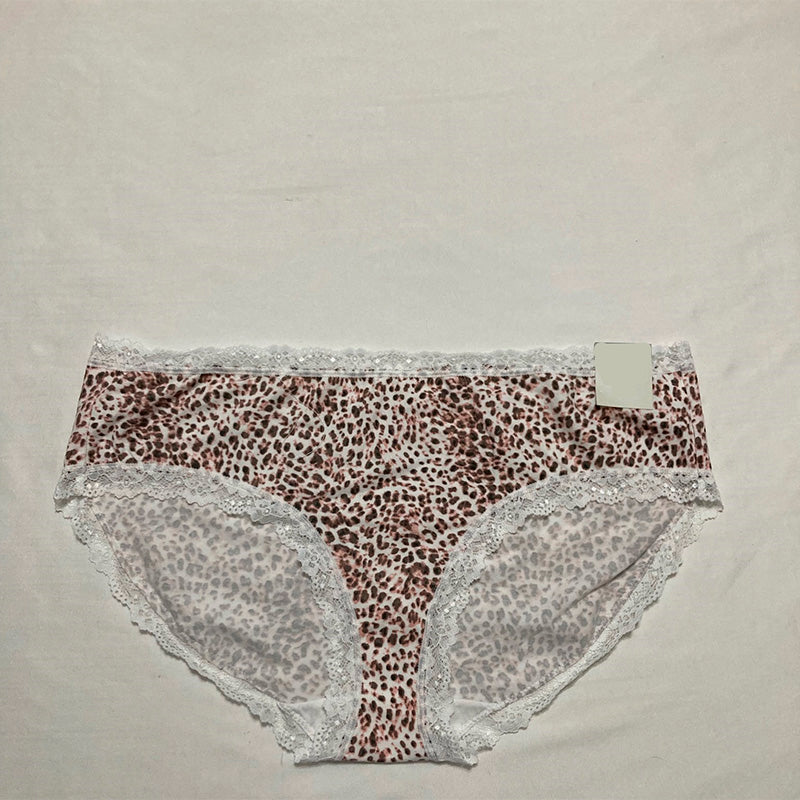 Jenni Lace-Trim Hipster Underwear Pink Leo 1X