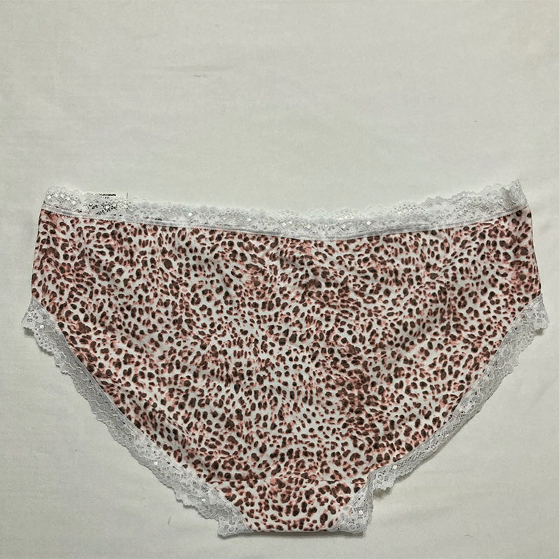 Jenni Lace-Trim Hipster Underwear Pink Leo 1X