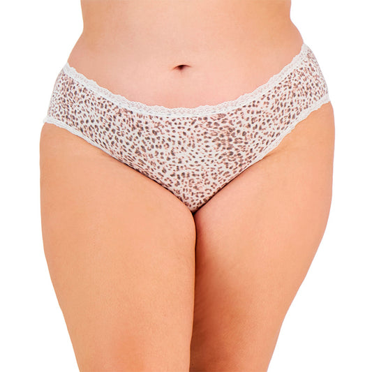 Jenni Lace-Trim Hipster Underwear Pink Leo 1X