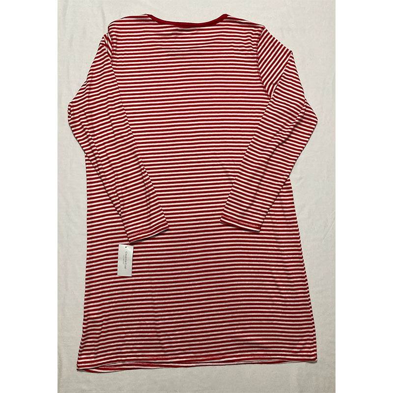 Charter Club Butter Soft Printed Sleepshirt Red Striped L