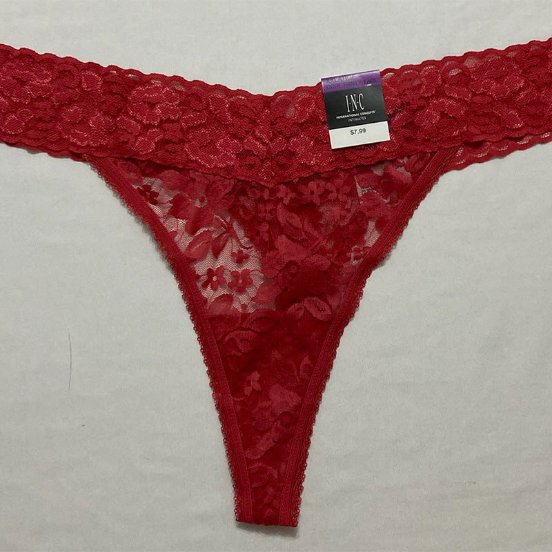 INC Lace Thong Underwear Lingerie Red 2XL