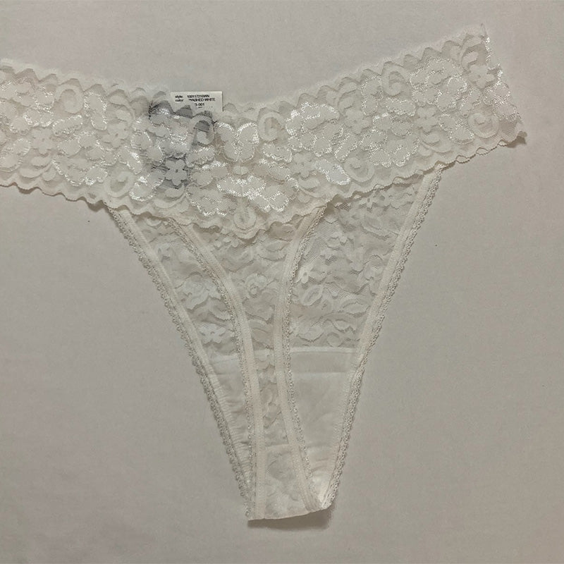 INC Plus Size Lace Thong White 1X