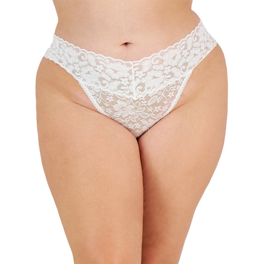 INC Plus Size Lace Thong White 1X