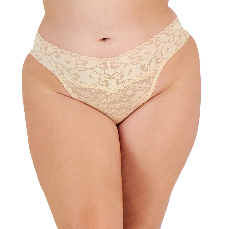 INC  Lace Thong Underwear, Almond Latte, 1X