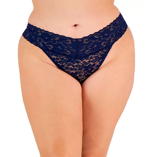 INC Plus Size Lace Thong Underwear Lingerie Navy Sea S