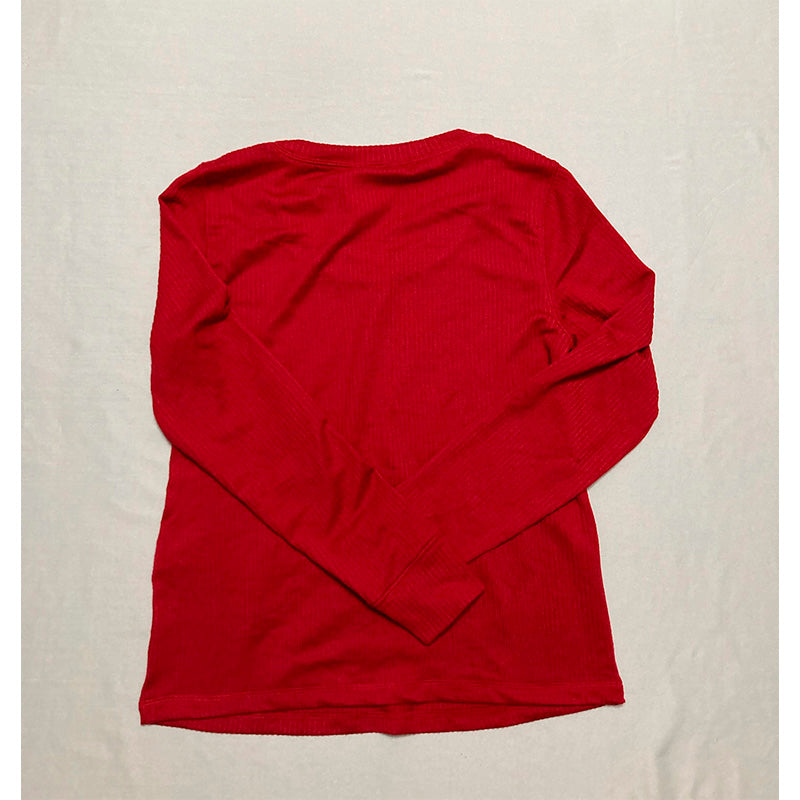 Charter Club Solid Scoop Neck Sleep Top Red XS