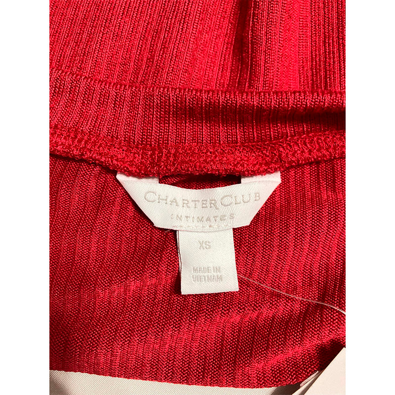 Charter Club Solid Scoop Neck Sleep Top Red XS