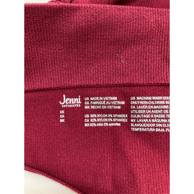 Jenni Seamless Ribbed Hi-Cut Thong Plum Tart 2XL