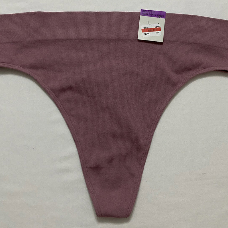 Jenni Seamless Ribbed Hi-Cut Thong Antique Rose 2XL