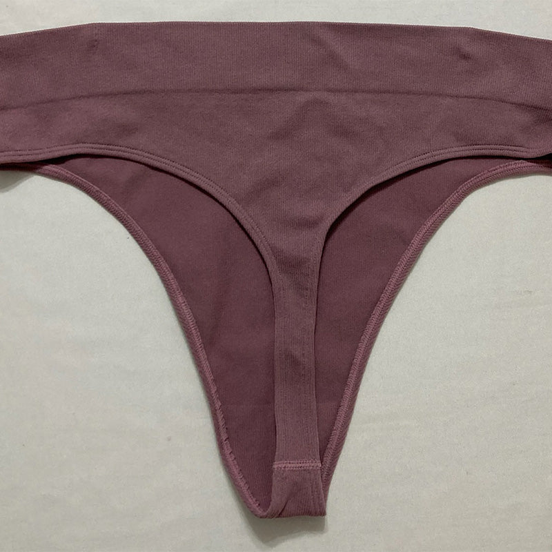 Jenni Seamless Ribbed Hi-Cut Thong Antique Rose 2XL