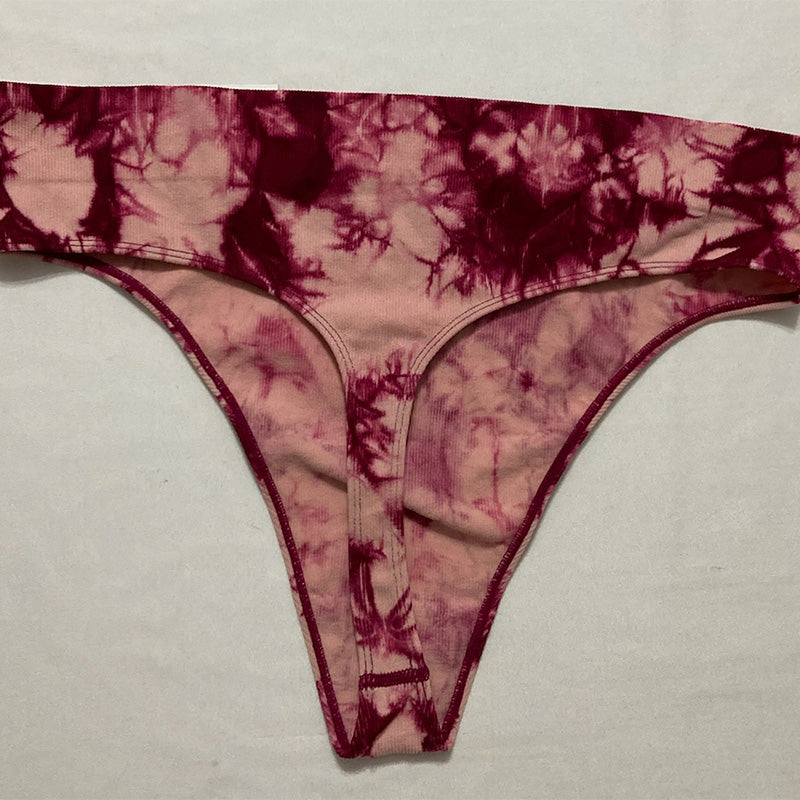 Jenni Seamless Ribbed Hi-Cut Thong Splash Tiedye 2XL