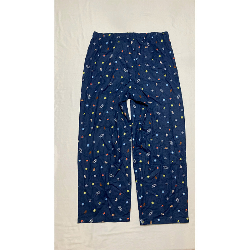 Jenni Cotton Printed Straight Leg Pajama Pants Blue 2XL