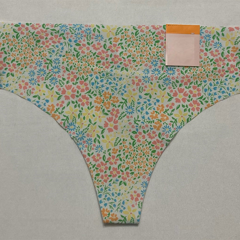 Aqua Intimates Microfiber Thong Pastel Floral S