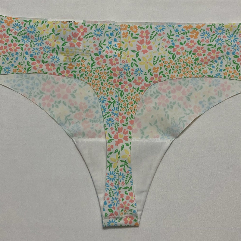 Aqua Intimates Microfiber Thong Pastel Floral S