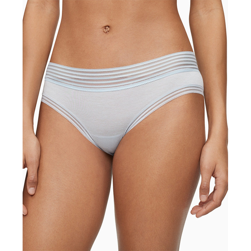 Calvin Klein Striped Waist Hipster Underwear Grey S