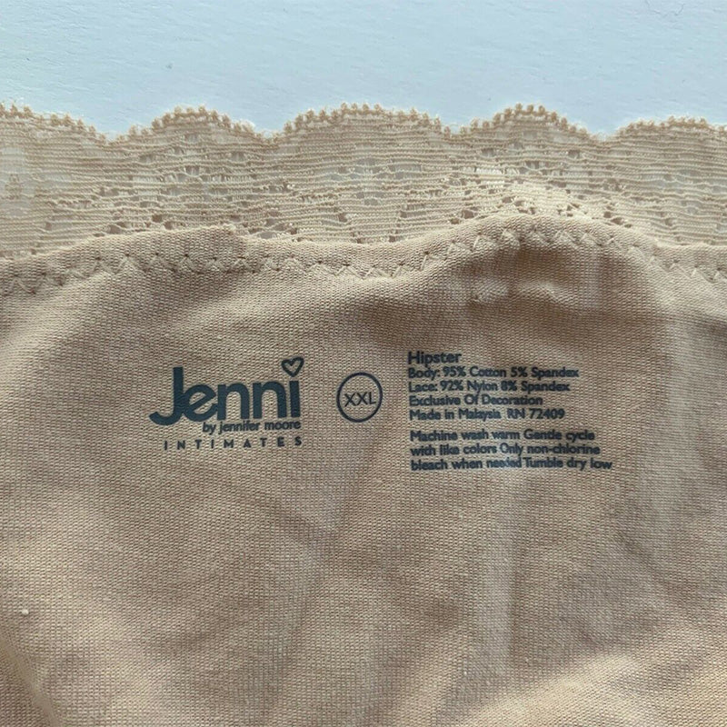 Jenni Lace Trim Cotton Hipster Panty Nude XXL