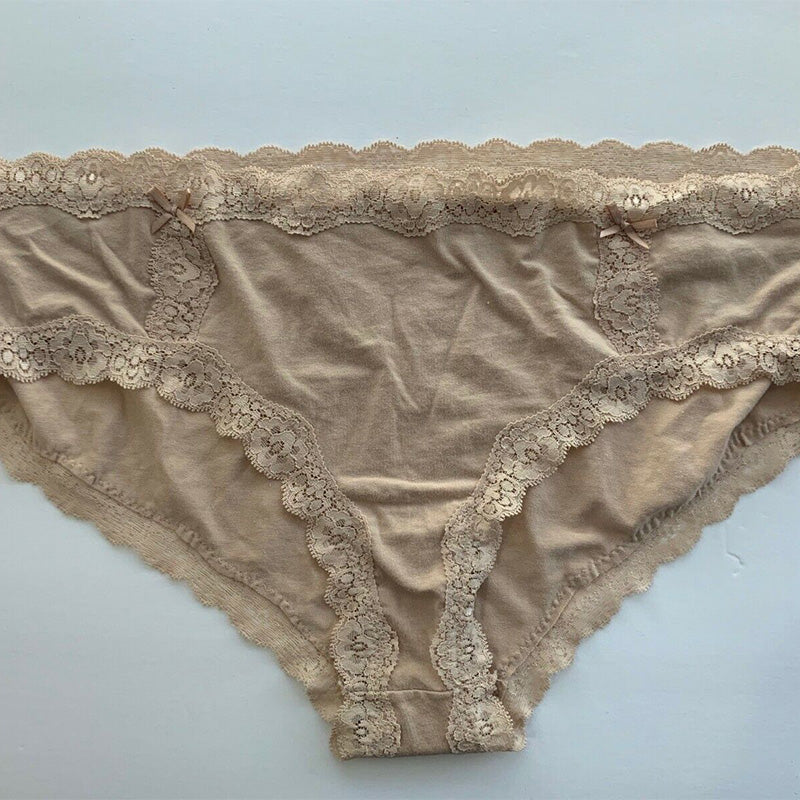 Jenni Lace Trim Cotton Hipster Panty Nude XXL