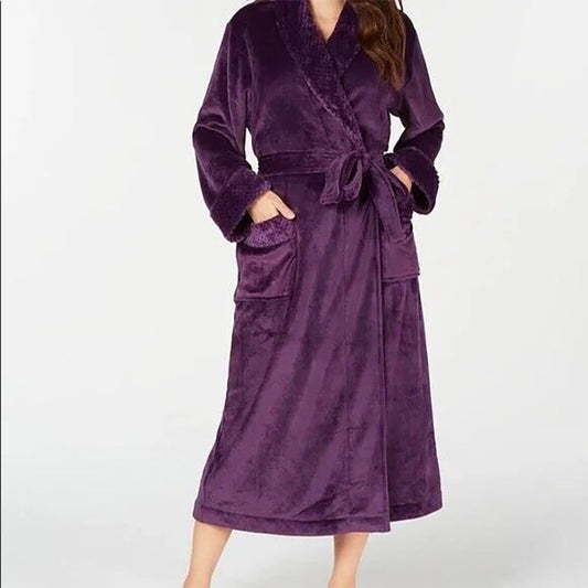 NWD Charter Club Women's Plush Long Robe Purple XXL