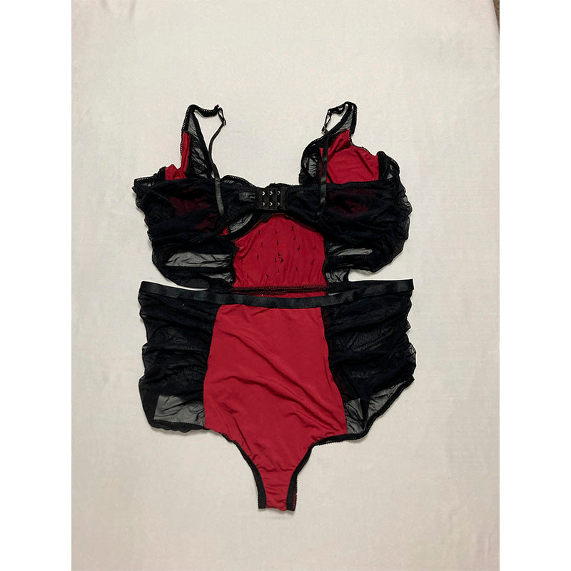 Icollection Notte Mesh Teddy Burgundy Black 3X