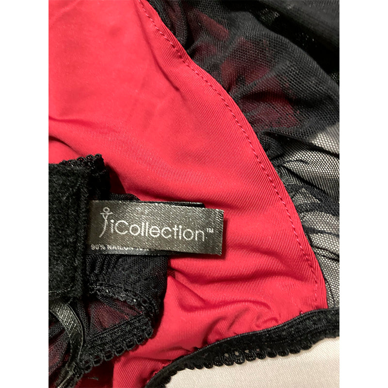 Icollection Notte Mesh Teddy Burgundy Black 3X