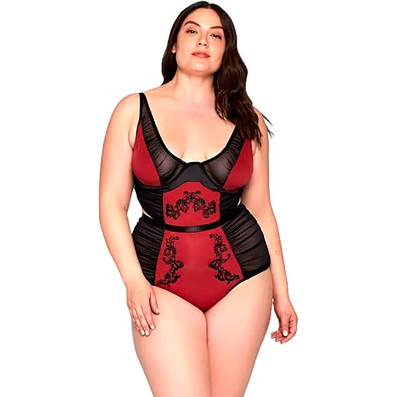 Icollection Notte Mesh Teddy Burgundy Black 3X