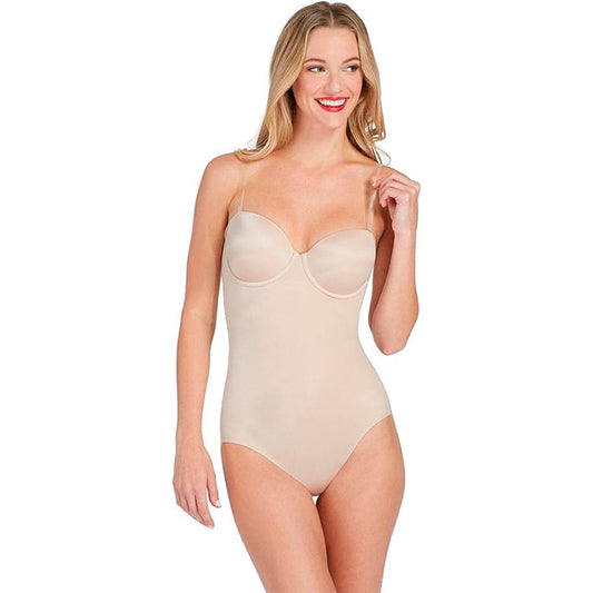 SPANX Women's Suit Your Fancy Strapless Bodysuit, Champagne Beige, Off White, XS