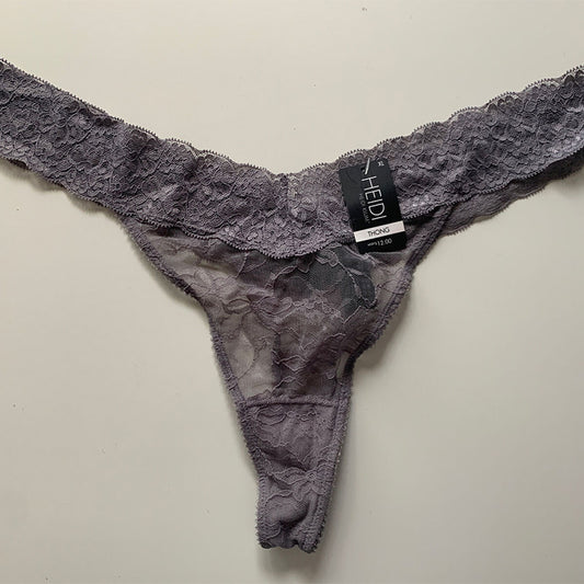 Heidi Klum Stretch Lace Thong Heather gray XL