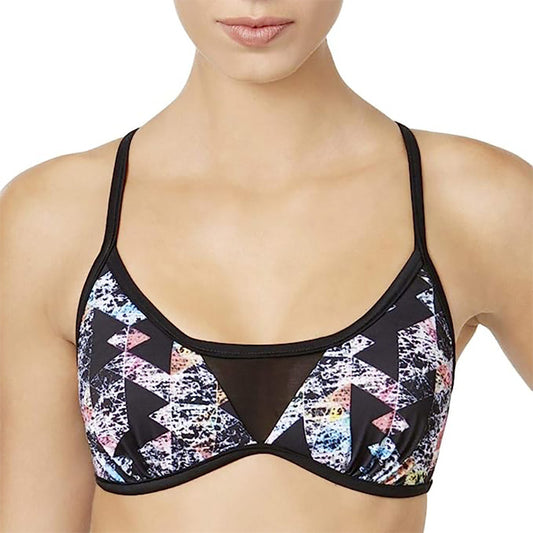 Hula Honey Just Another Brick Printed Molded Bikini Top Multicolor XS