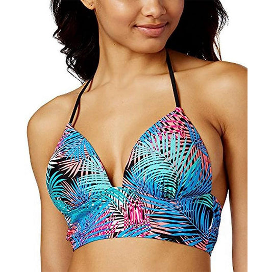 Hula Honey Las Palmas Printed Push-Up Halter Bikini Top Multicolor XS