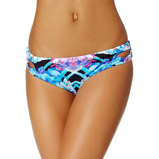 Bar III  Hot Tropic Keyhole Hipster Swim Bottom Separates Blue S