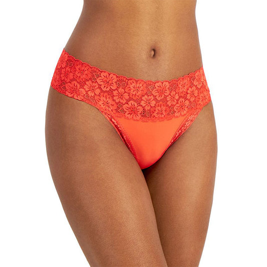 Jenni Lace-Trim Thong Underwear Papaya Punch 3XL