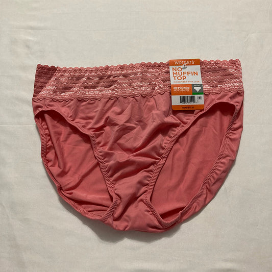 Warner's No Pinching No Problems Hi-Cut Lace Panty Pink L