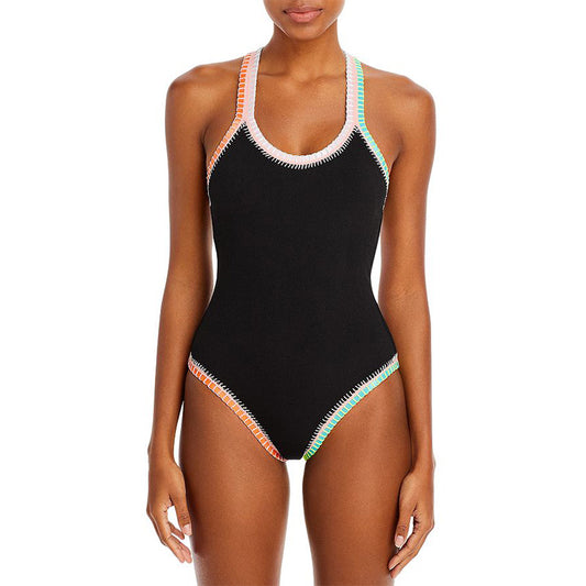 Platinum inspired by Crochet Trim Swimsuit Multicolor S